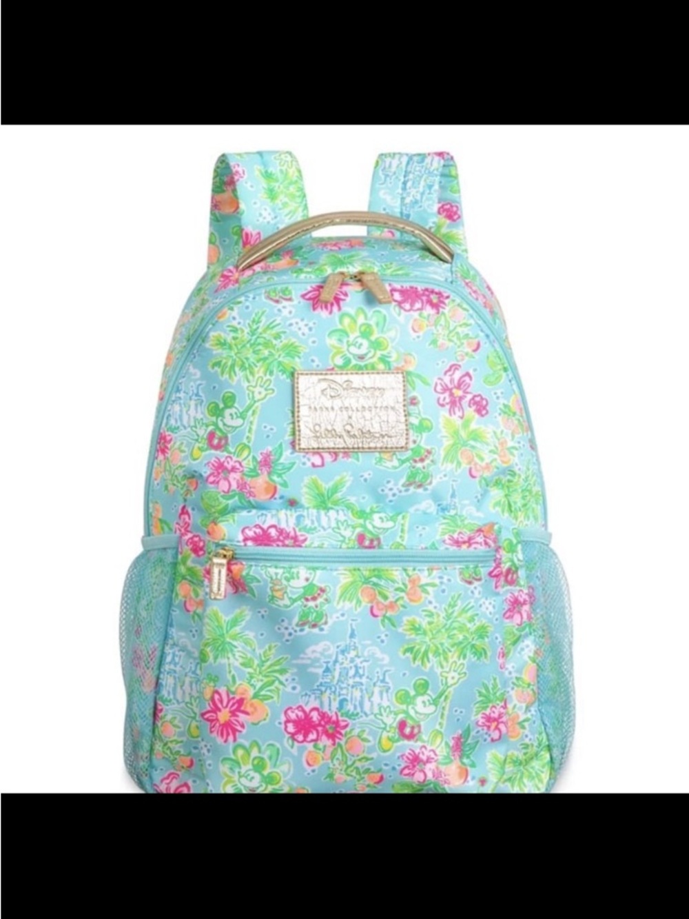 Disney Parks x Lilly Pulitzer Backpack Mickey & Minnie Mouse Cinderella Castle - Picture 2 of 12
